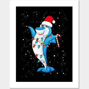 Funny Sharks Lover Xmas Shark Posters and Art